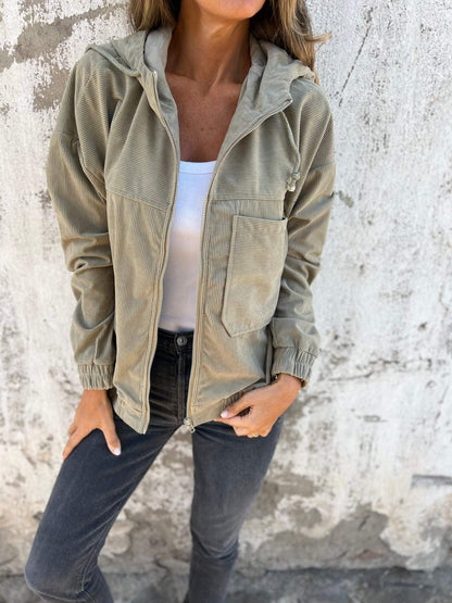 Veste Avec Capuche Et Fermeture Zippée Pour Femmes | Idéal Pour La Mi-Saison Et Les Tenues Quotidiennes