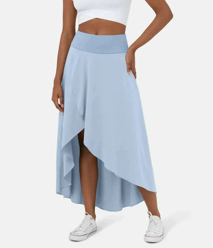 Jupe Midi À Taille Haute Avec Ourlet Froncé Pour Femme | Idéale Pour Usage Quotidien