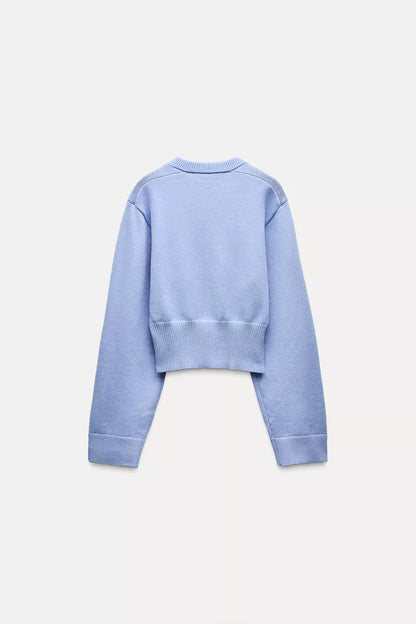 Pull à Manches Longues avec Col Rond pour Femme | Idéal pour Tenues Quotidiennes