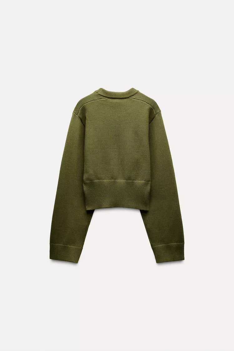 Pull À Col Rond Avec Coupe Légèrement Ample Et Finitions Côtelées Pour Femmes | Idéal Pour Tenues Quotidiennes