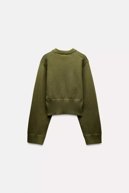 Pull À Col Rond Avec Coupe Légèrement Ample Et Finitions Côtelées Pour Femmes | Idéal Pour Tenues Quotidiennes