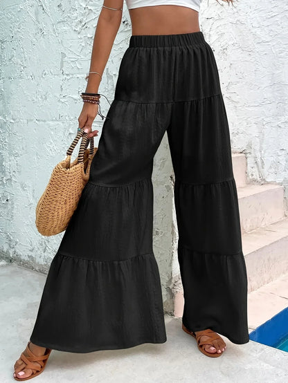 Pantalon Large à Ourlet à Volants pour Femme | Idéal pour le Quotidien et les Sorties