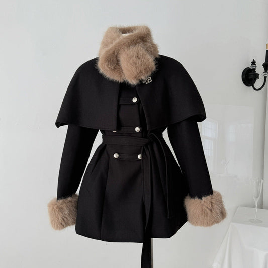 Manteau Court avec Col Amovible pour Femmes | Idéal pour l’Hiver