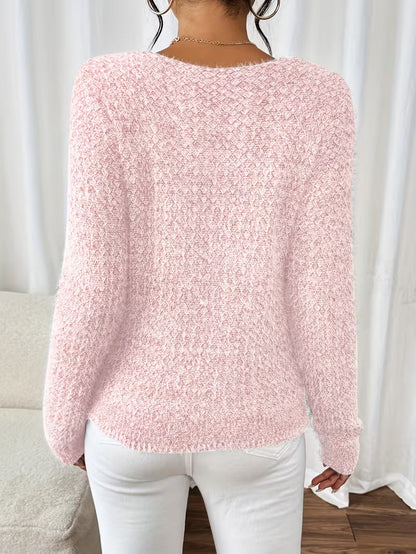 Pull à Col V avec Coupe Ample pour Femme | Idéal pour Usage Quotidien et Mi-Saison