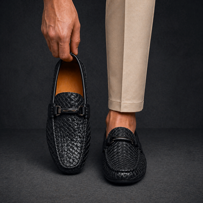 Mocassin tressé avec ornement métallique pour hommes | Idéal pour les sorties en journée