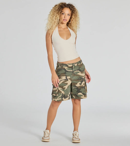 Short Camouflage avec Taille Mi-Haute pour Femmes | Idéal pour les Activités Décontractées