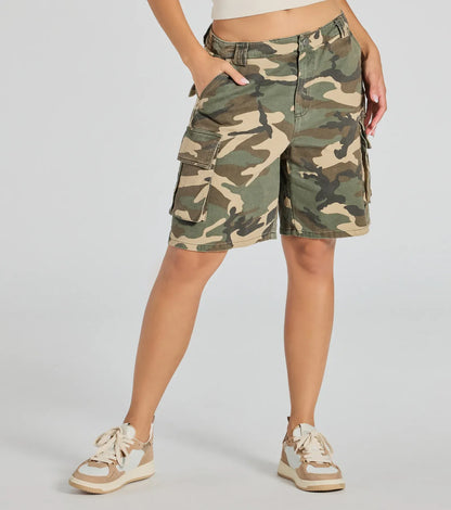 Short Camouflage avec Taille Mi-Haute pour Femmes | Idéal pour les Activités Décontractées