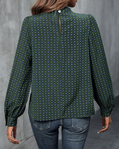 Blouse À Manches Longues Avec Motif Imprimé Et Coupe Ample Pour Femmes | Idéal Pour Usage Quotidien