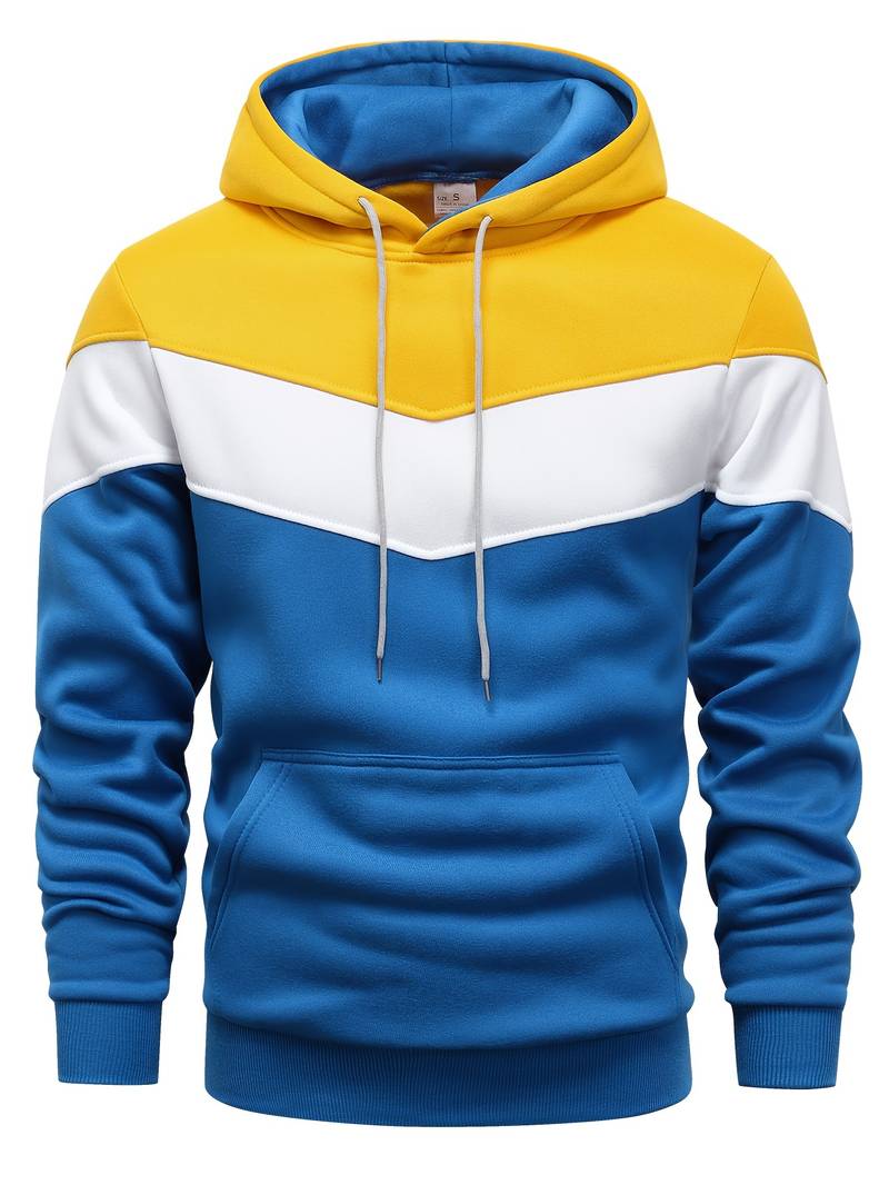 Sweat à capuche colorblock manches longues pour hommes