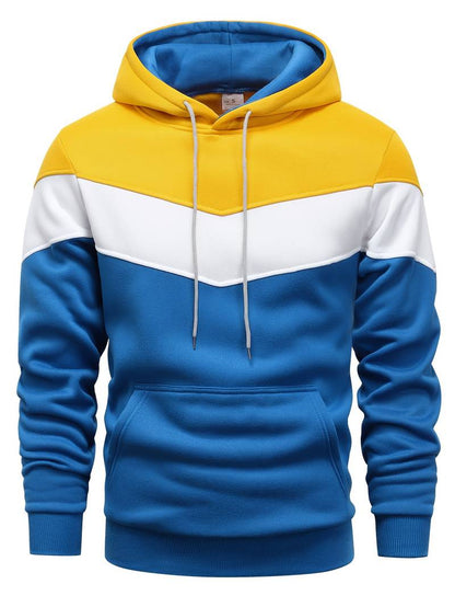 Sweat à capuche colorblock manches longues pour hommes