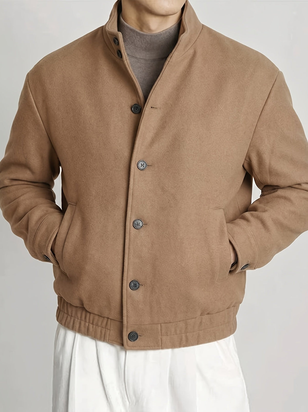 Blouson bomber boutonné pour hommes