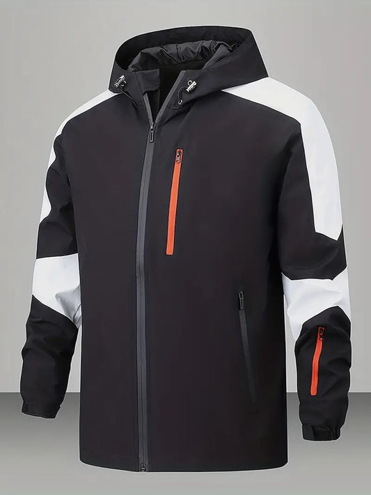 Veste Coupe-Vent à Manches Longues avec Fermeture Zippée pour Hommes | Idéale pour les Activités Extérieures