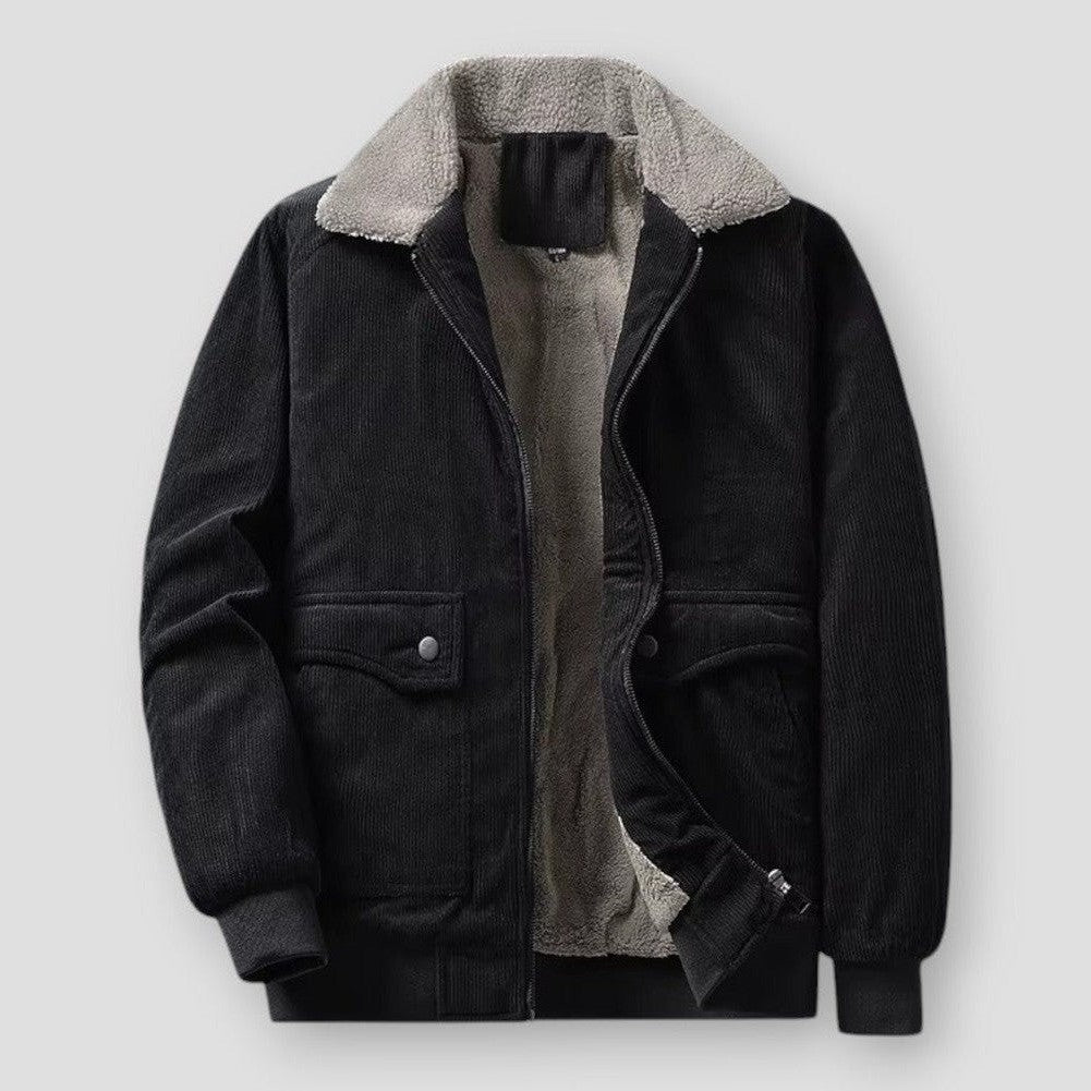 Veste D’Hiver avec Col Imitation Fourrure pour Homme | Idéale pour La Saison Froide