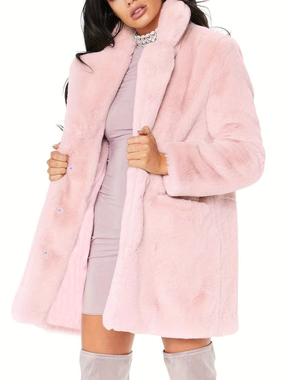 Manteau Mi-Long avec Fermeture à Boutons Cachés et Poches pour Femme | Idéal pour l’Hiver