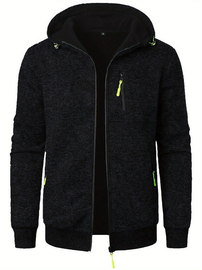 Veste Zippée À Capuche Avec Poches Multiples Pour Homme | Idéal Pour Usage Quotidien Et Activités Extérieures