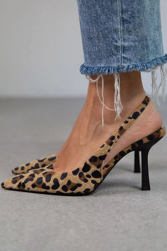 Escarpins à Imprimé Animal avec Bride Arrière pour Femme | Idéal pour les Occasions Habillées