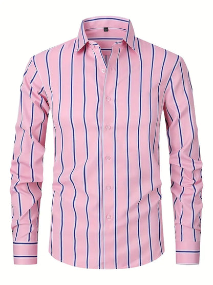 Chemise À Rayures pour Hommes | Idéale pour Bureau Et Sorties