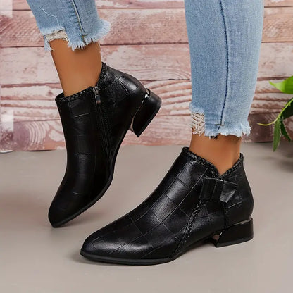 Bottines À Hauteur Cheville Avec Fermeture Zippée Et Détail Boucle Pour Femmes | Idéales Pour Usage Quotidien