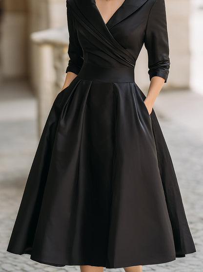 Robe Midi Avec Corsage Ajusté Et Jupe Évasée Pour Femme | Idéale Pour Les Soirées Et Événements