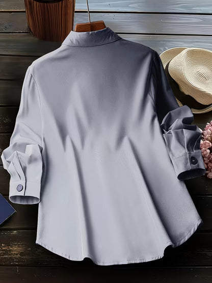 Chemise À Manches Longues Avec Fermeture Boutonnée Pour Femmes | Idéal Pour Usage Quotidien Et Travail