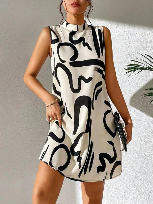 Robe Sans Manches avec Col Ras-du-Cou pour Femmes | Idéale pour la Saison Estivale