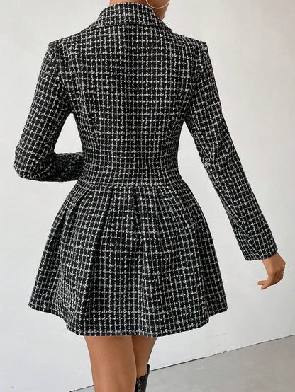 Veste Jupe à Col en V et Manches Longues pour Femme | Idéale pour le Travail ou les Sorties Décontractées