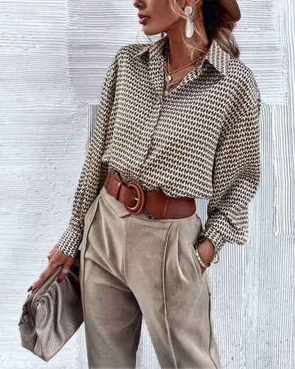 Blouse avec Imprimé et Fermeture Boutonnée pour Femme | Idéale pour le Printemps