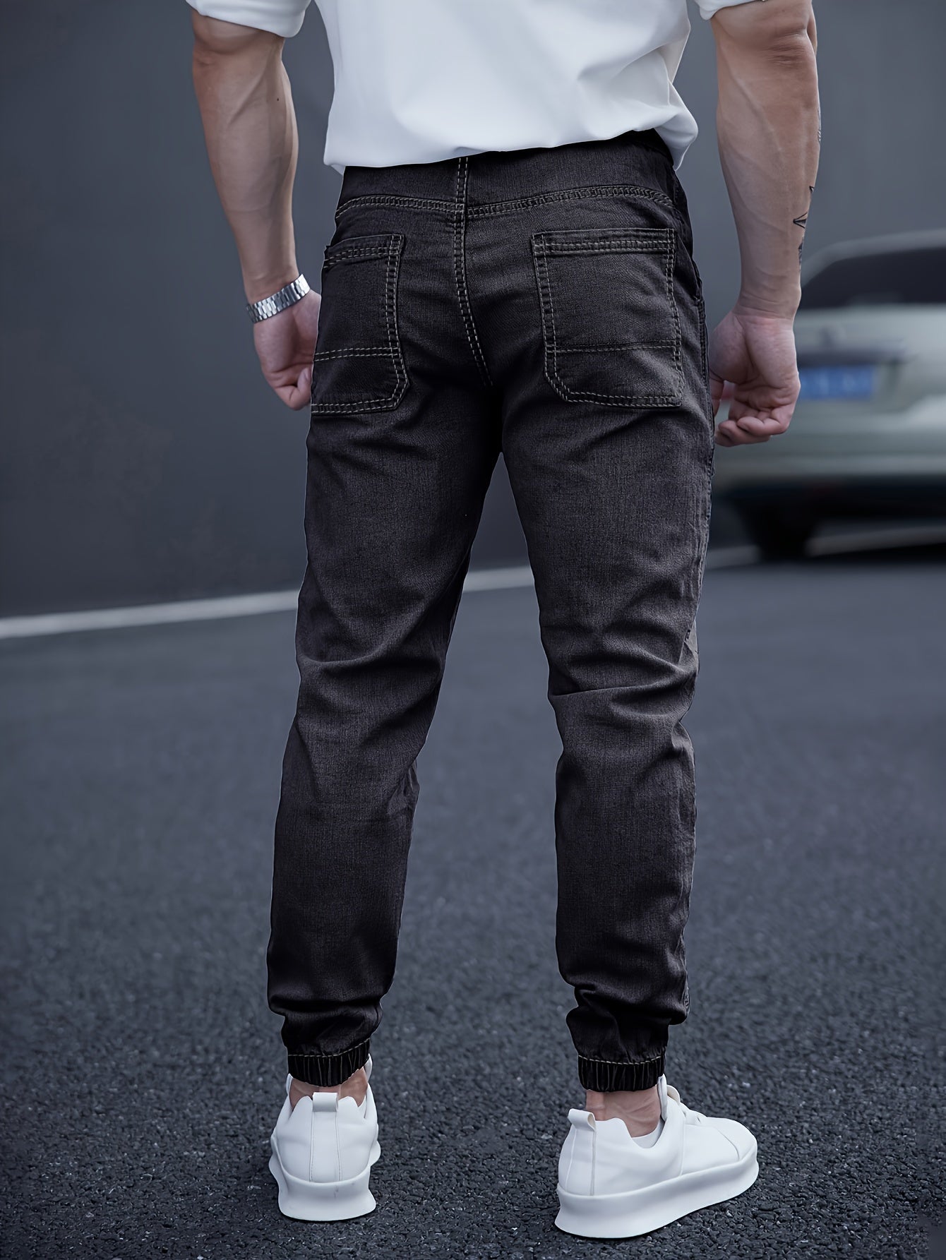 Pantalon Cargo avec Taille Élastiquée et Chevilles Ajustées pour Homme | Idéal pour le Quotidien