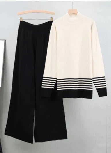 Ensemble Deux Pièces avec Top et Pantalon Large pour Femme | Idéal pour Usage Quotidien et Décontracté