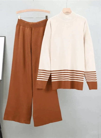 Ensemble Deux Pièces avec Top et Pantalon Large pour Femme | Idéal pour Usage Quotidien et Décontracté