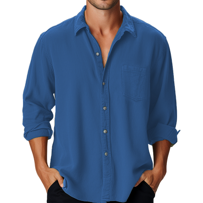 Chemise à Manches Longues avec Col Classique pour Homme | Idéale pour le Quotidien et les Occasions Décontractées