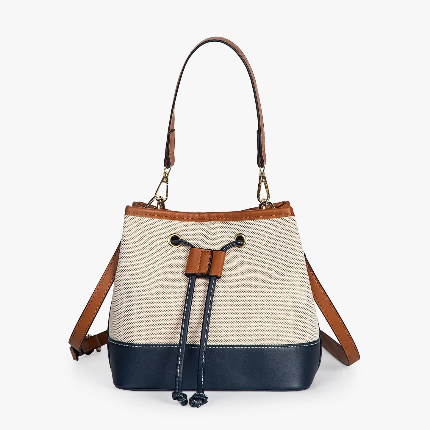 Sac Seau Bicolore Avec Cordon De Serrage Et Bandoulière Ajustable Pour Femme | Idéal Pour Usage Quotidien