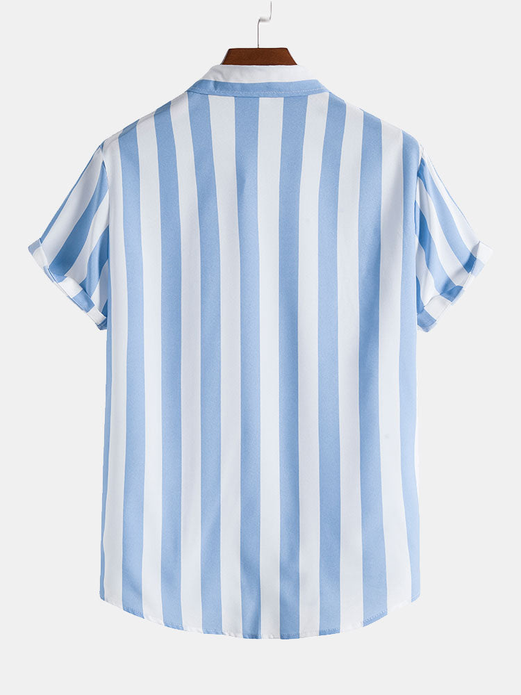 Chemise À Rayures Larges Avec Coupe Décontractée Pour Homme | Idéale Pour Le Bureau Ou Les Sorties