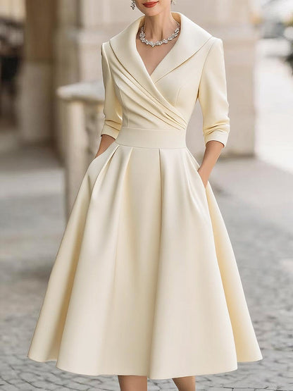 Robe Midi Avec Corsage Ajusté Et Jupe Évasée Pour Femme | Idéale Pour Les Soirées Et Événements