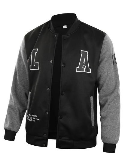 Veste College avec Manches Contrastées Et Fermeture À Boutons pour Homme | Idéal pour Les Tenues Décontractées