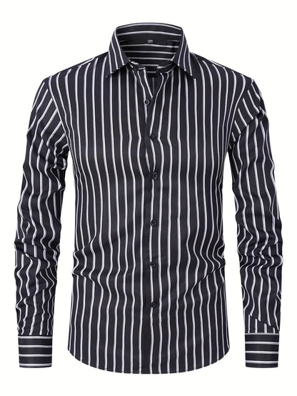 Chemise À Rayures pour Hommes | Idéale pour Bureau Et Sorties