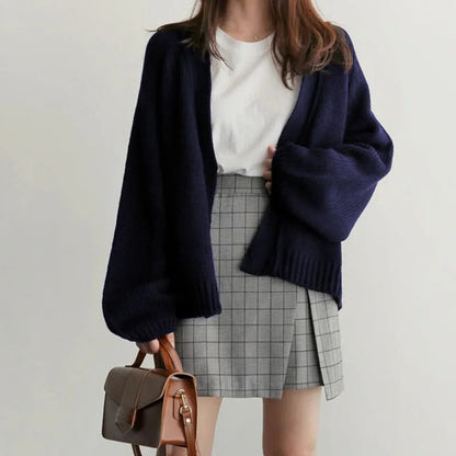 Cardigan à col ouvert et manches amples pour femme | Idéal pour l’automne