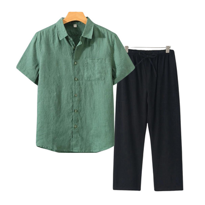 Ensemble Avec Chemise Et Pantalon Droit Pour Hommes | Idéal Pour L’Été