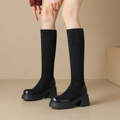 Bottes hautes à bout rapporté pour femmes