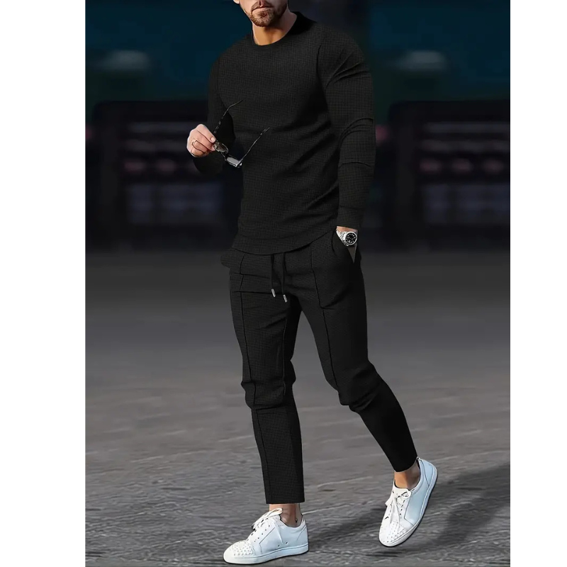 Ensemble Deux-Pièces pour Homme avec Haut à Manches Longues et Pantalon | Idéal pour le Printemps et l’Automne