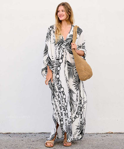 Caftan Ample à Coupe Fluide pour Femme | Idéal pour les Journées Décontractées et les Sorties Estivales