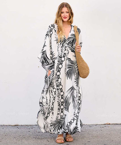 Caftan Ample à Coupe Fluide pour Femme | Idéal pour les Journées Décontractées et les Sorties Estivales