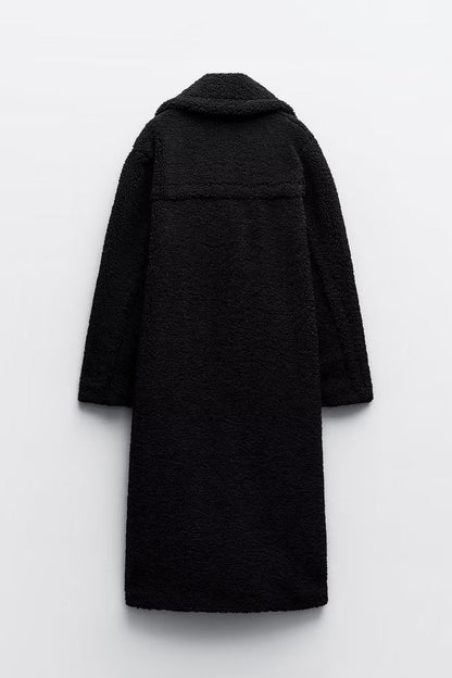 Manteau Long avec Revers et Double Boutonnage pour Femme | Idéal pour l’Hiver