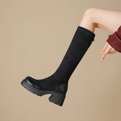 Bottes hautes à bout rapporté pour femmes