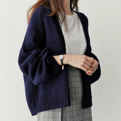 Cardigan à col ouvert et manches amples pour femme | Idéal pour l’automne