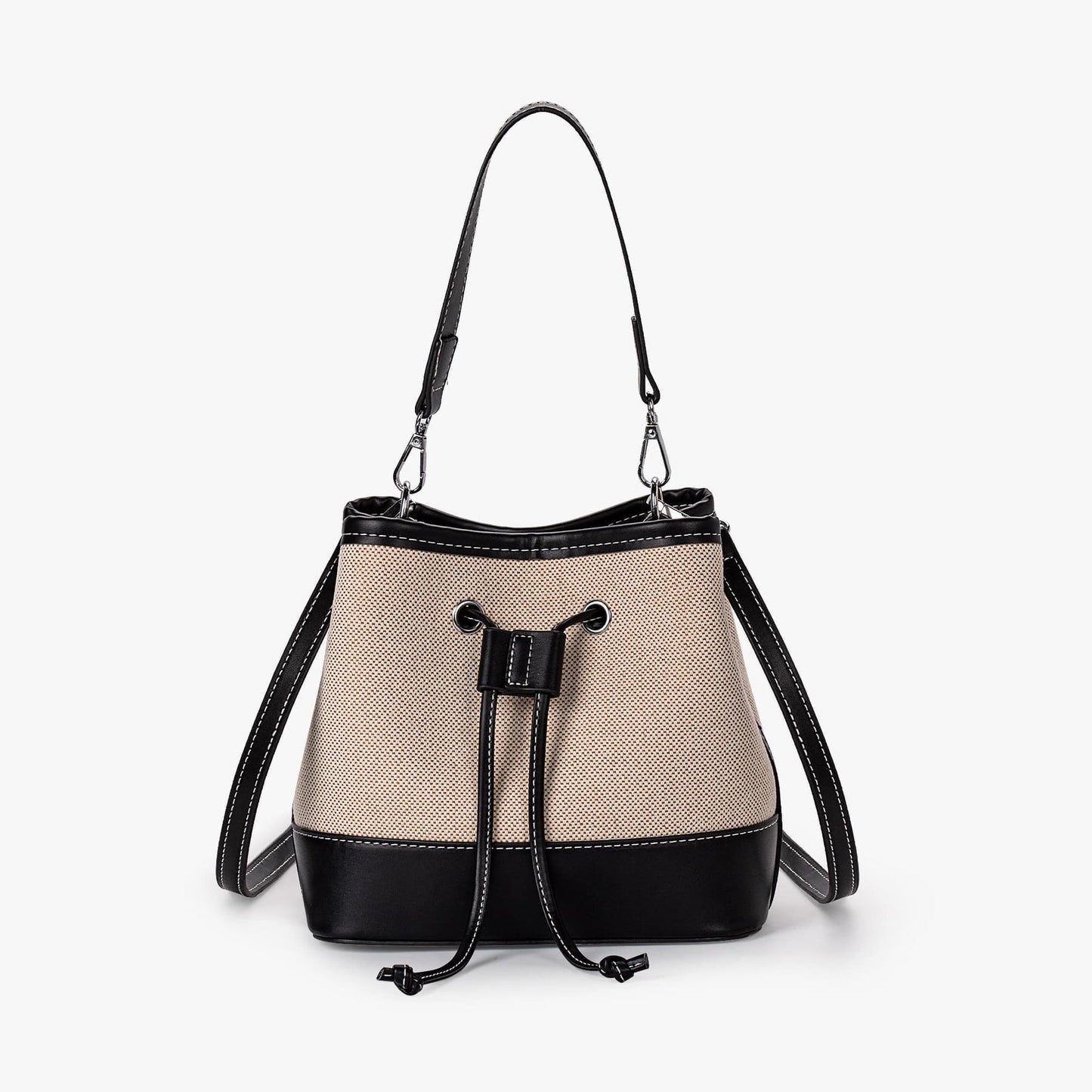 Sac Seau Bicolore Avec Cordon De Serrage Et Bandoulière Ajustable Pour Femme | Idéal Pour Usage Quotidien
