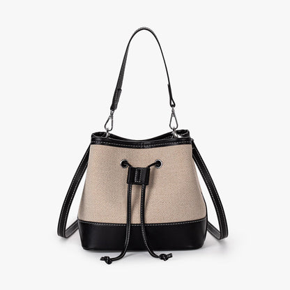 Sac Seau Bicolore Avec Cordon De Serrage Et Bandoulière Ajustable Pour Femme | Idéal Pour Usage Quotidien
