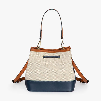Sac Seau Bicolore Avec Cordon De Serrage Et Bandoulière Ajustable Pour Femme | Idéal Pour Usage Quotidien
