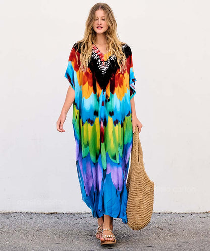 Caftan Ample à Coupe Fluide pour Femme | Idéal pour les Journées Décontractées et les Sorties Estivales