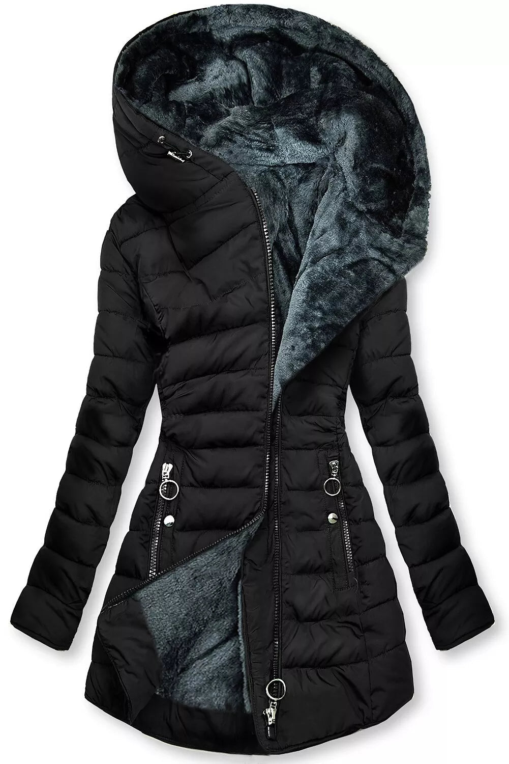 Manteau Long d’Hiver avec Capuche pour Femme | Idéal pour la Saison Froide